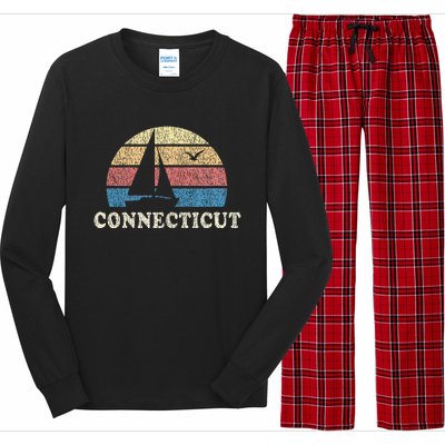 Connecticut Sailboat 70s Throwback Sunset Long Sleeve Pajama Set