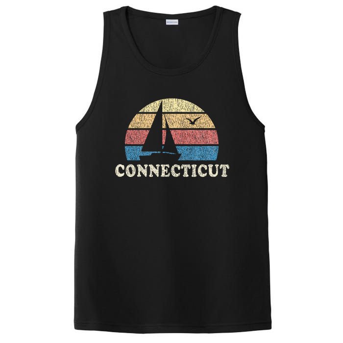 Connecticut Sailboat 70s Throwback Sunset PosiCharge Competitor Tank