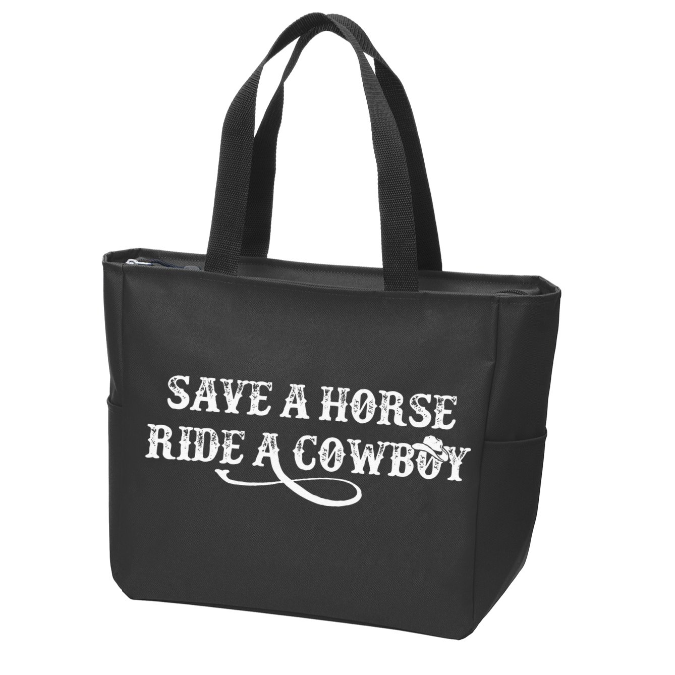 Cowgirl Save A Horse Ride A Cowboy Rodeo Western Country Zip Tote Bag