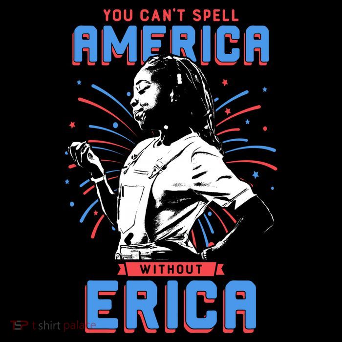 Can't Spell America Without Erica Retro Drawstring Bag
