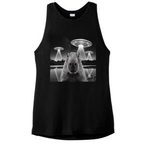 Capybara Selfie Alien Ufo Gifts Rodent Lover Ladies PosiCharge Tri-Blend Wicking Tank