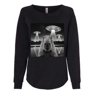 Capybara Selfie Alien Ufo Gifts Rodent Lover Womens California Wash Sweatshirt