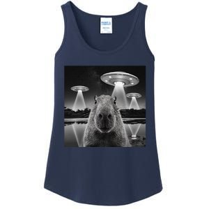 Capybara Selfie Alien Ufo Gifts Rodent Lover Ladies Essential Tank