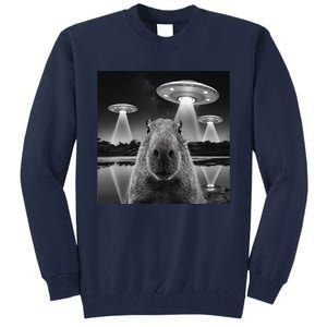 Capybara Selfie Alien Ufo Gifts Rodent Lover Tall Sweatshirt