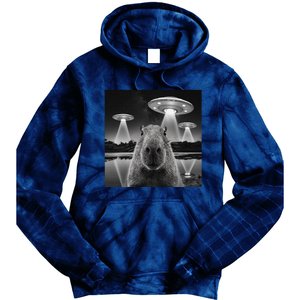 Capybara Selfie Alien Ufo Gifts Rodent Lover Tie Dye Hoodie