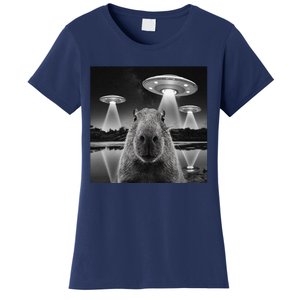 Capybara Selfie Alien Ufo Gifts Rodent Lover Women's T-Shirt