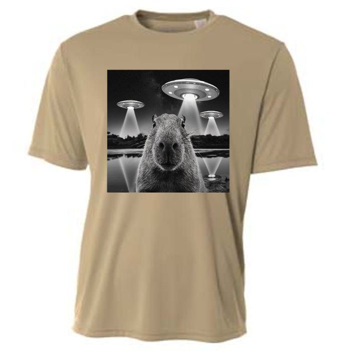 Capybara Selfie Alien Ufo Gifts Rodent Lover Cooling Performance Crew T-Shirt