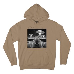 Capybara Selfie Alien Ufo Gifts Rodent Lover Hoodie