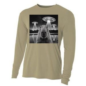 Capybara Selfie Alien Ufo Gifts Rodent Lover Cooling Performance Long Sleeve Crew