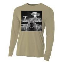 Capybara Selfie Alien Ufo Gifts Rodent Lover Cooling Performance Long Sleeve Crew