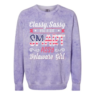 Classy Sassy And A Bit Smart Assy Delaware Girl Colorblast Crewneck Sweatshirt