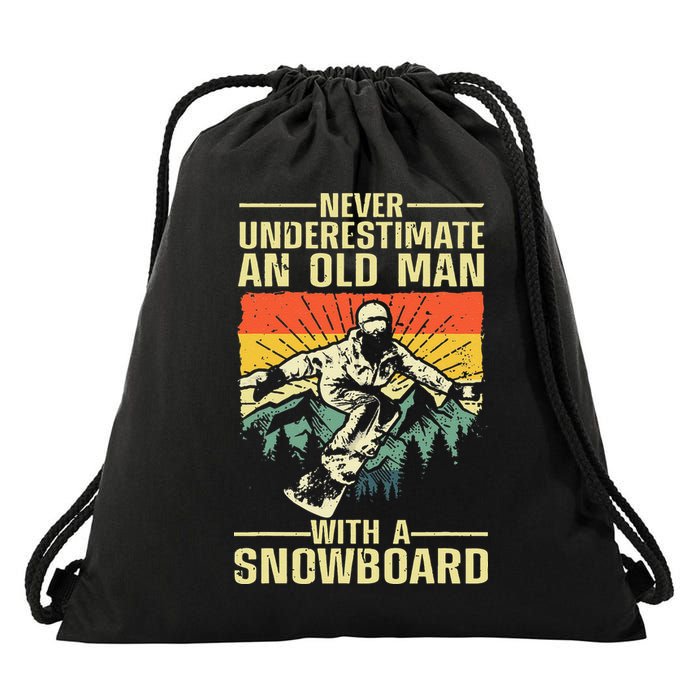 Cool Snowboard Art Skier Snowboarding Snowboarder Drawstring Bag