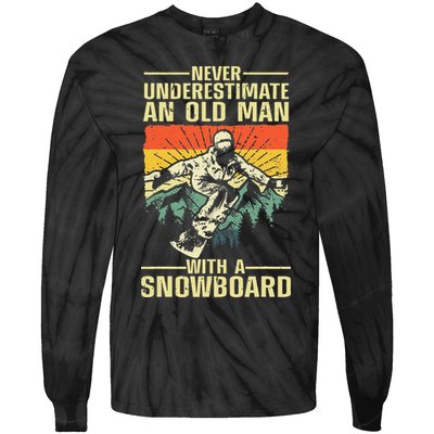 Cool Snowboard Art Skier Snowboarding Snowboarder Tie-Dye Long Sleeve Shirt