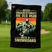 Cool Snowboard Art Skier Snowboarding Snowboarder Golf Towel