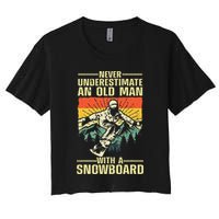 Cool Snowboard Art Skier Snowboarding Snowboarder Women's Crop Top Tee