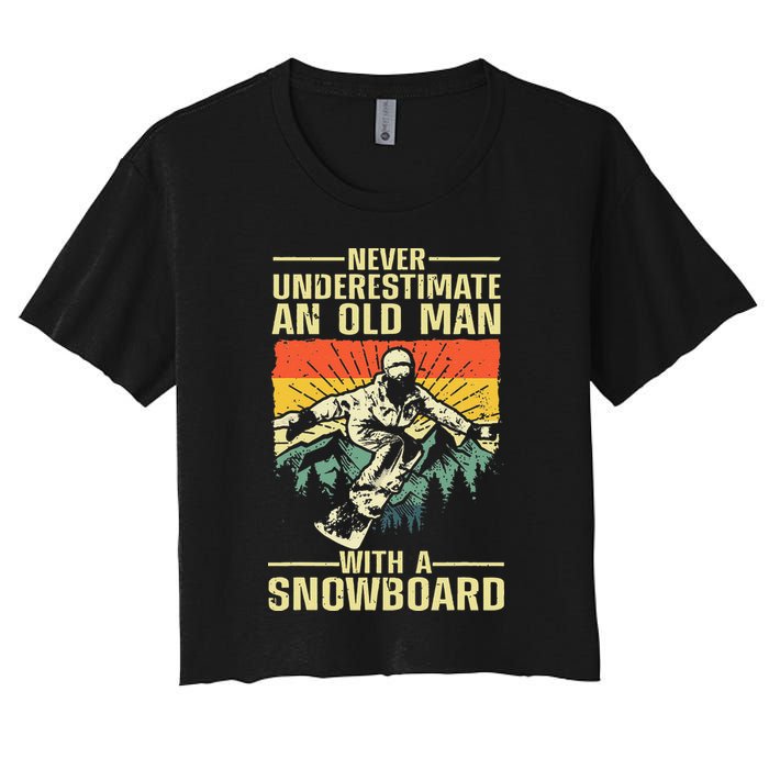 Cool Snowboard Art Skier Snowboarding Snowboarder Women's Crop Top Tee