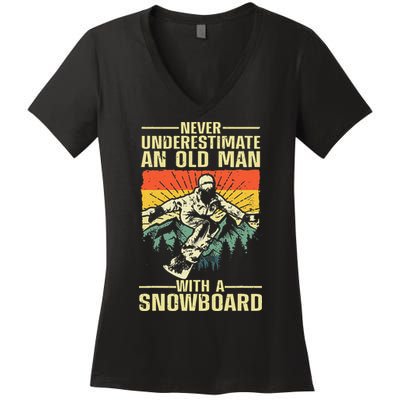 Cool Snowboard Art Skier Snowboarding Snowboarder Women's V-Neck T-Shirt