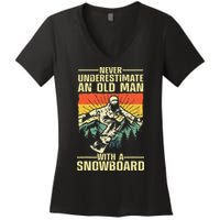 Cool Snowboard Art Skier Snowboarding Snowboarder Women's V-Neck T-Shirt