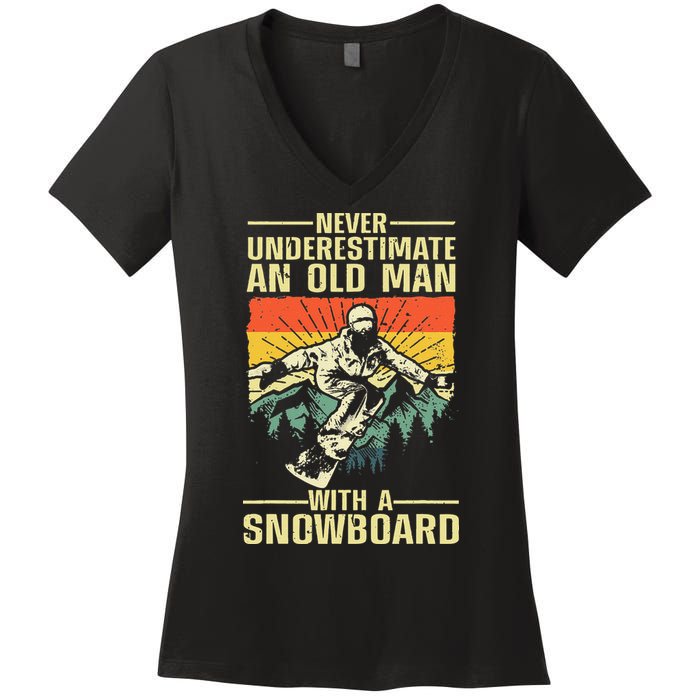 Cool Snowboard Art Skier Snowboarding Snowboarder Women's V-Neck T-Shirt