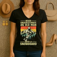 Cool Snowboard Art Skier Snowboarding Snowboarder Women's V-Neck T-Shirt