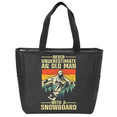 Cool Snowboard Art Skier Snowboarding Snowboarder Zip Tote Bag