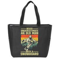 Cool Snowboard Art Skier Snowboarding Snowboarder Zip Tote Bag