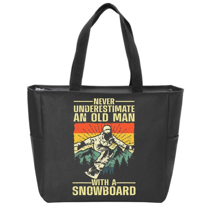 Cool Snowboard Art Skier Snowboarding Snowboarder Zip Tote Bag