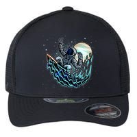 Cool Space Astronaut Surfing the Galaxy Flexfit Unipanel Trucker Cap