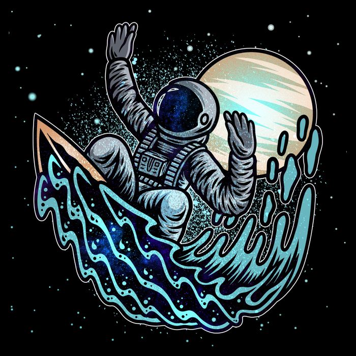 Cool Space Astronaut Surfing the Galaxy Backpack