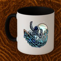 Cool Space Astronaut Surfing the Galaxy Mug