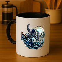 Cool Space Astronaut Surfing the Galaxy Mug