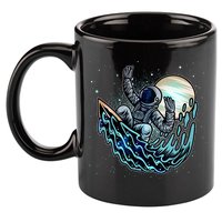 Cool Space Astronaut Surfing the Galaxy 11oz C Handle Ceramic Mug