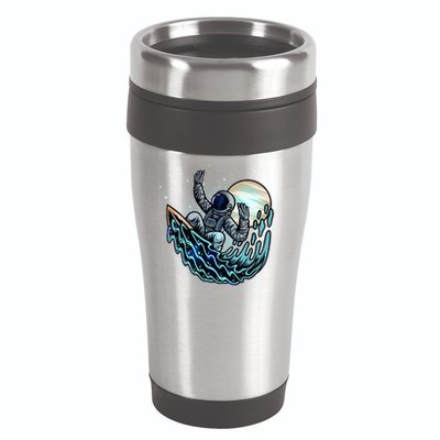 Cool Space Astronaut Surfing the Galaxy 16oz Travel Tumbler