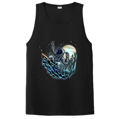 Cool Space Astronaut Surfing the Galaxy PosiCharge Competitor Tank
