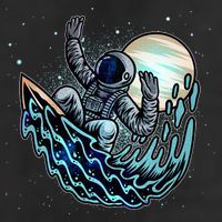 Cool Space Astronaut Surfing the Galaxy Trucker Hat
