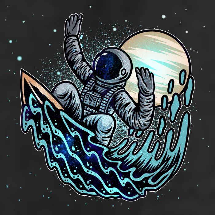 Cool Space Astronaut Surfing the Galaxy Trucker Hat
