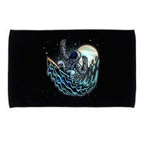 Cool Space Astronaut Surfing the Galaxy Microfiber Hand Towel