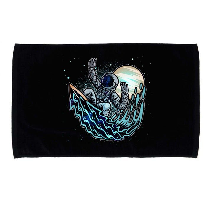 Cool Space Astronaut Surfing the Galaxy Microfiber Hand Towel