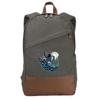 Cool Space Astronaut Surfing the Galaxy Cotton Canvas Backpack