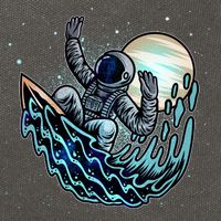 Cool Space Astronaut Surfing the Galaxy Cotton Canvas Backpack