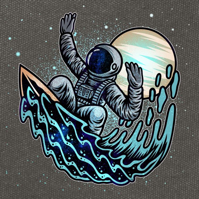Cool Space Astronaut Surfing the Galaxy Cotton Canvas Backpack