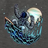 Cool Space Astronaut Surfing the Galaxy Vector Backpack