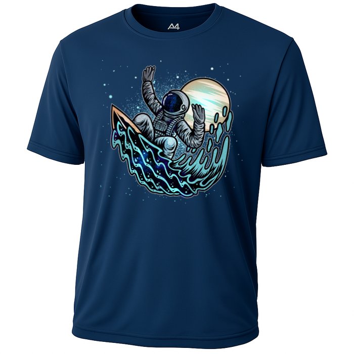 Cool Space Astronaut Surfing the Galaxy Performance Shirt