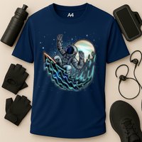 Cool Space Astronaut Surfing the Galaxy Performance Shirt