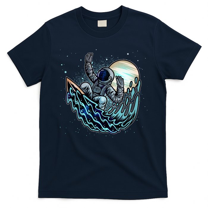 Cool Space Astronaut Surfing the Galaxy T-Shirt