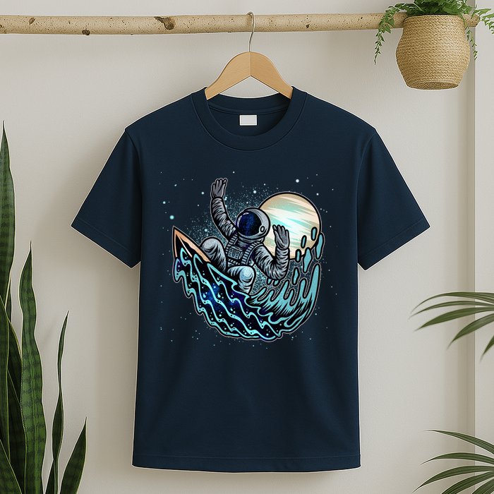 Cool Space Astronaut Surfing the Galaxy T-Shirt