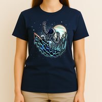 Cool Space Astronaut Surfing the Galaxy T-Shirt