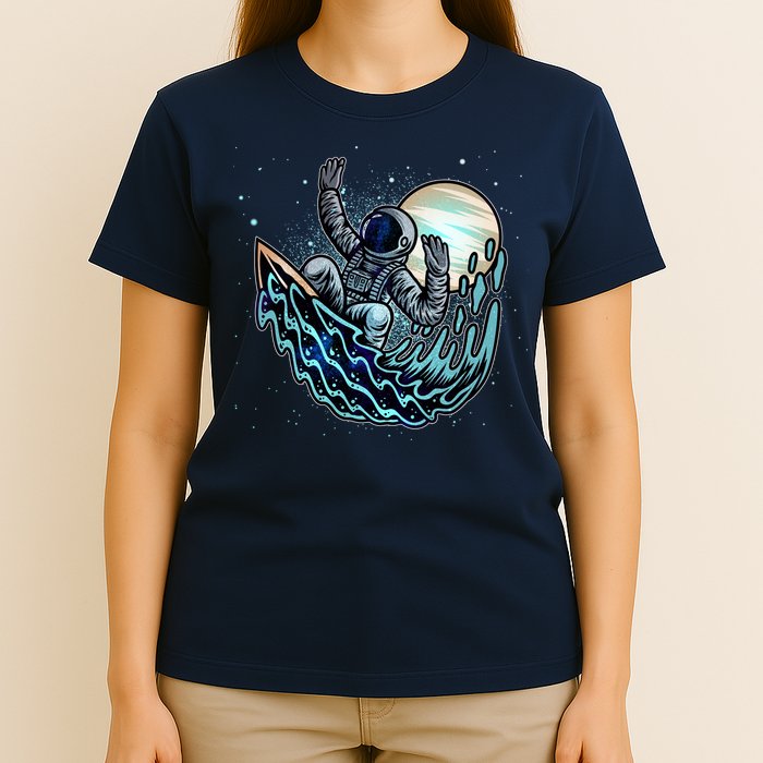 Cool Space Astronaut Surfing the Galaxy T-Shirt