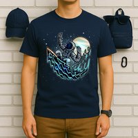 Cool Space Astronaut Surfing the Galaxy T-Shirt