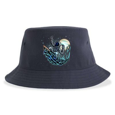 Cool Space Astronaut Surfing the Galaxy Sustainable Bucket Hat